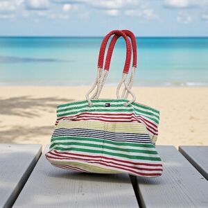 Striped Beach Tote Bag